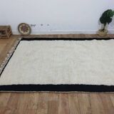 Azilal Vintage Rug 300x200 cm - Minimalist Design Cream and Black