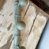 Antique coat hook, cerused green celadon