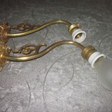 pair of bronze swan collar wall light