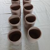 8 signed enamelled ceramic mugs