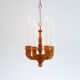 Rustic wooden pendant chandelier candleholder from Smålandsslöjd, Sweden, 1975