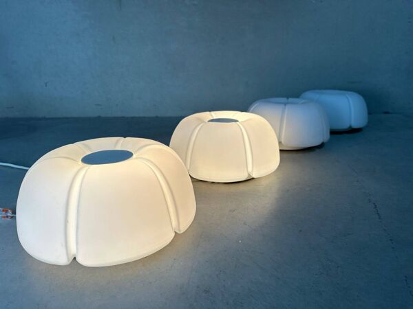 Lampe de plafond opaline vintage – Glashütte Limburg