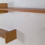 Pair of solid oak wall shelves