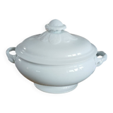 Soupière ancienne en porcelaine blanche