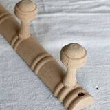 Vintage wall-mounted coat rack in raw wood – Art Deco style