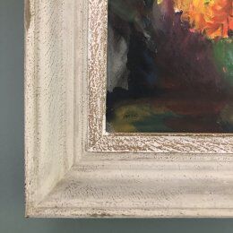 Still life "Bouquet and vase green ball"