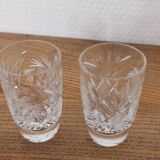 Presentation service 8 glasses and its Bohemian Cristal style dish