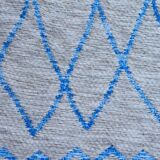 Recycled cotton handmade rug - Reversible - Blue