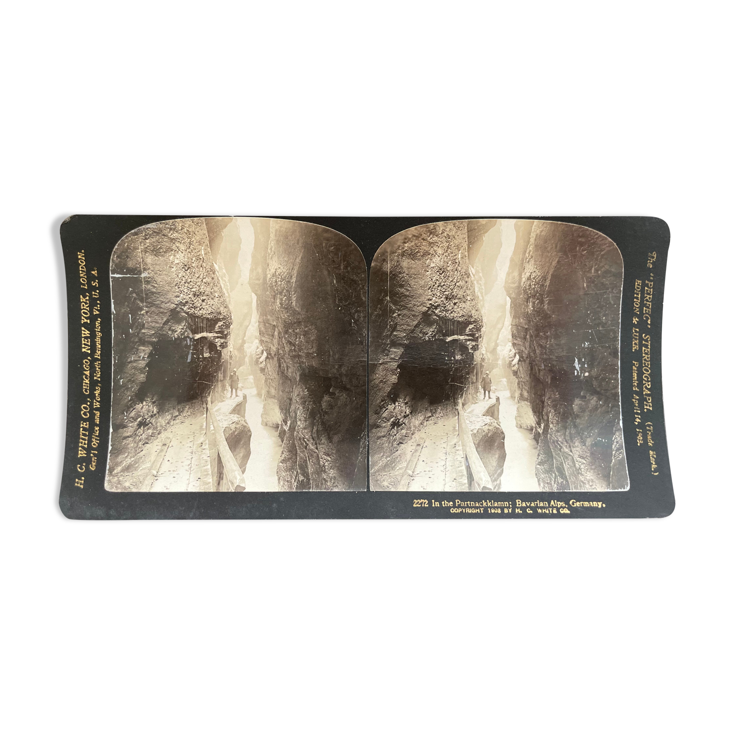 Old photography stereo, stereograph, luxury, albumine 1903 Bavarian Alps