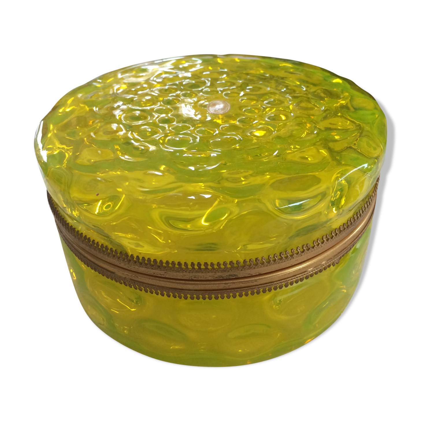 Candy box in crystal and closing in bronze