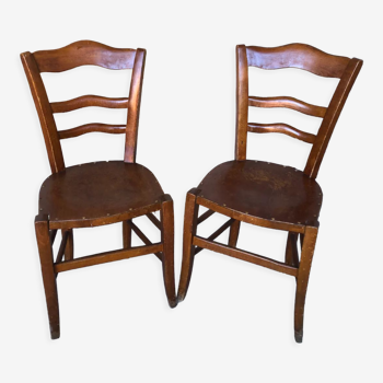 Paire de chaises bistrot Luterma en bois