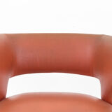 Orange skai chair and black lacquered metal, 1950s