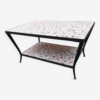 Coffee table with 2 ceramic tile tops from the 1950s