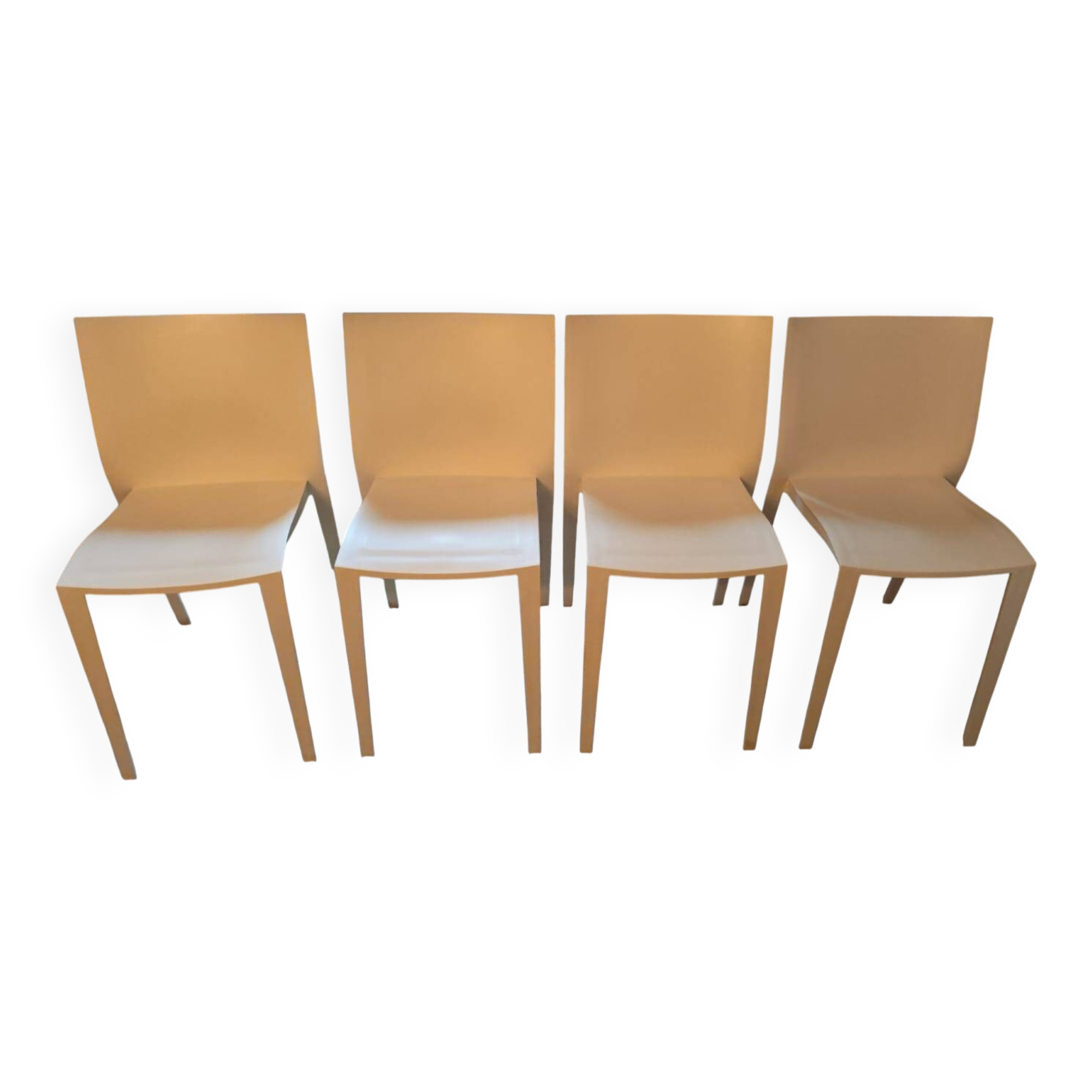 Lot of 4 Kartell "Slick" chairs designed by Philippe Starck - off-white.