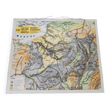 Carte scolaire géographie vintage