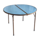 Folding metal and formica table in blue - 1960s/70s