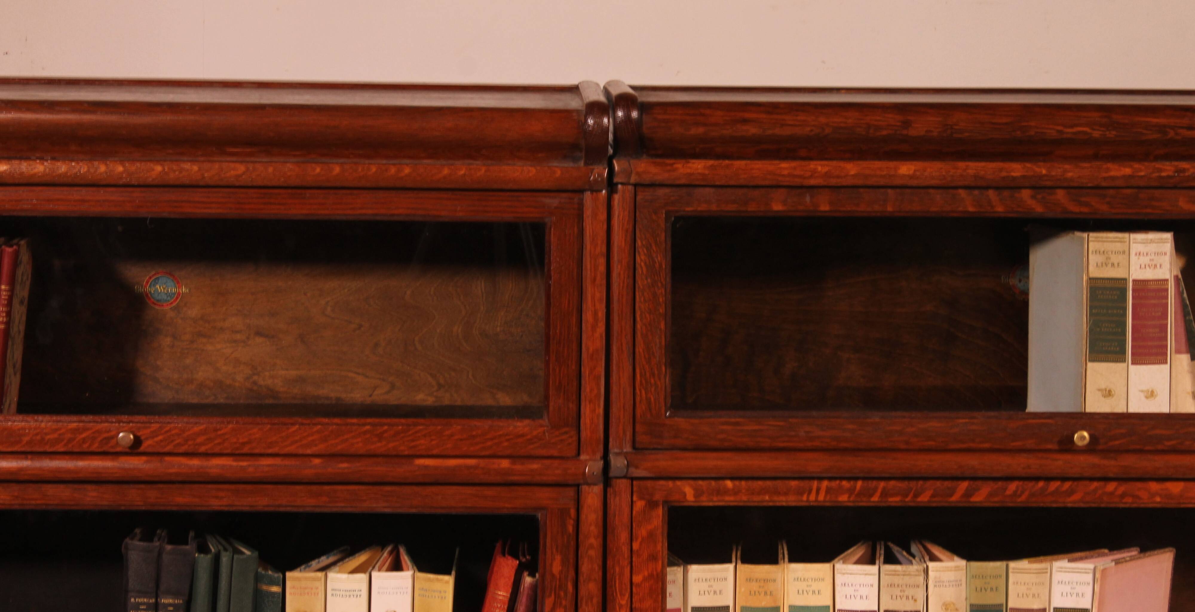 pair of Globe Wernicke London bookcases in oak circa 1900