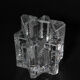 Brutalist Swedish Crystal Glass Candle Holder