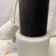 Vintage black metal and white opaline suspension