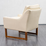 Sled armchair, teak, white leather, Kill International edition