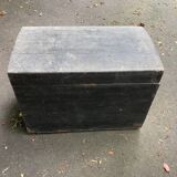 Malle de voyage en bois, ancienne L.75 x P.44 x H.54