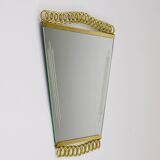 Josef Frank Attr. Mid-Century Brass Loop Wall Mirror, Austria, 1950s