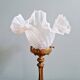 Table lamp in gilded bronze with opalescent glass shade, early 20th century.