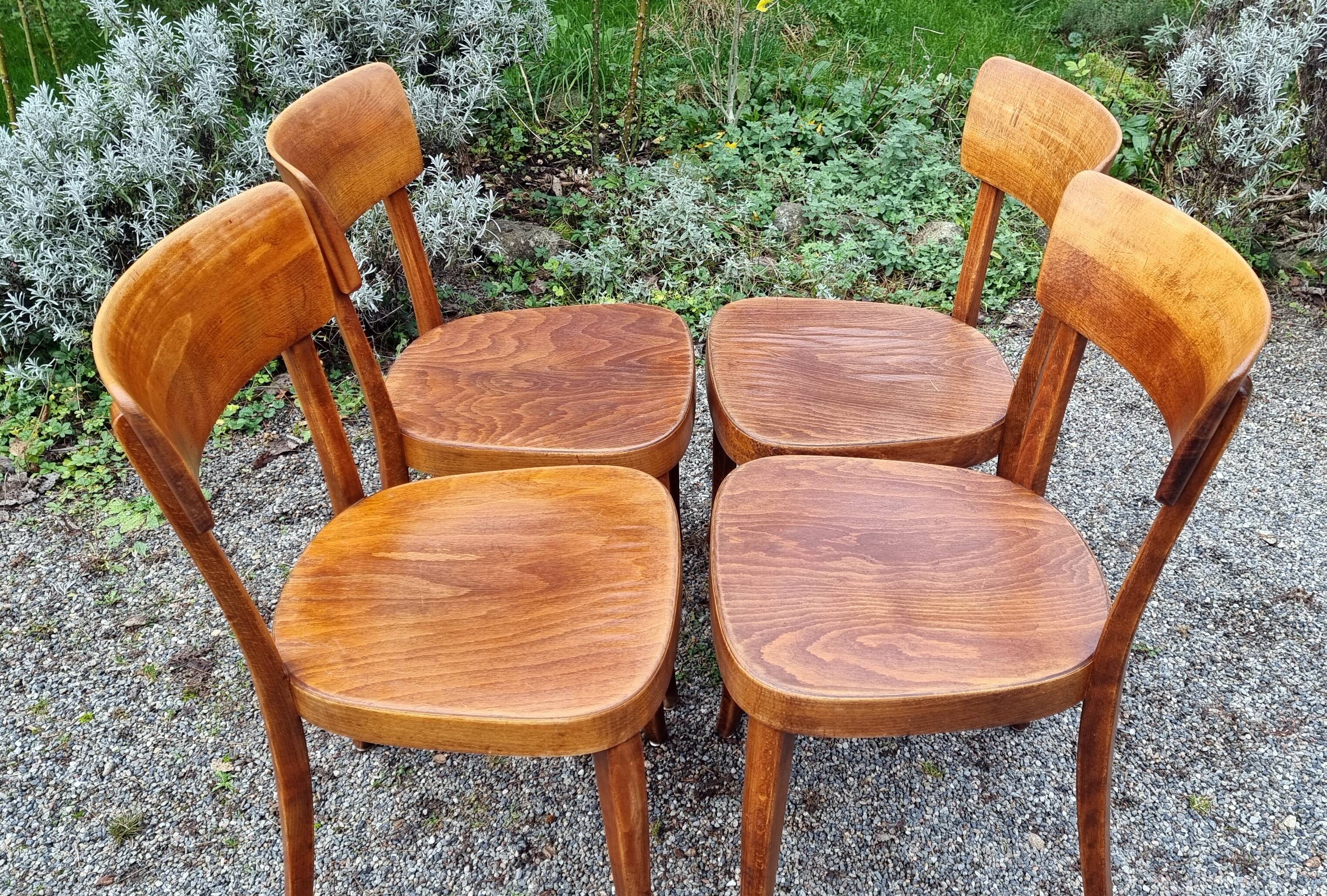 4 chaises bistrot suisses Horgen type années 50