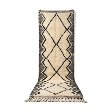 Tapis en laine pure fait main de couloir traditionnelle taille 75/300 cm