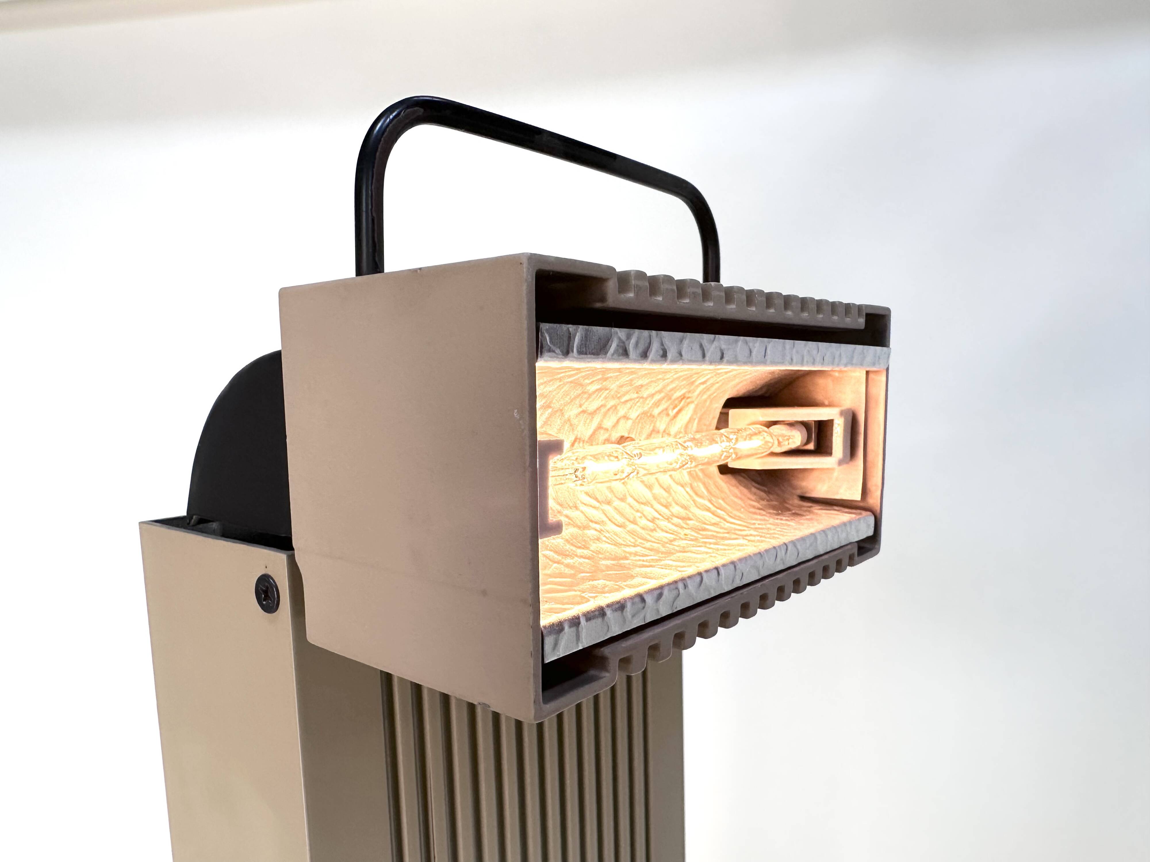 "Zagar" Halogen Floor Lamp, First Model in Metal by Silvio Carpani for Stilnovo, Italy 1978