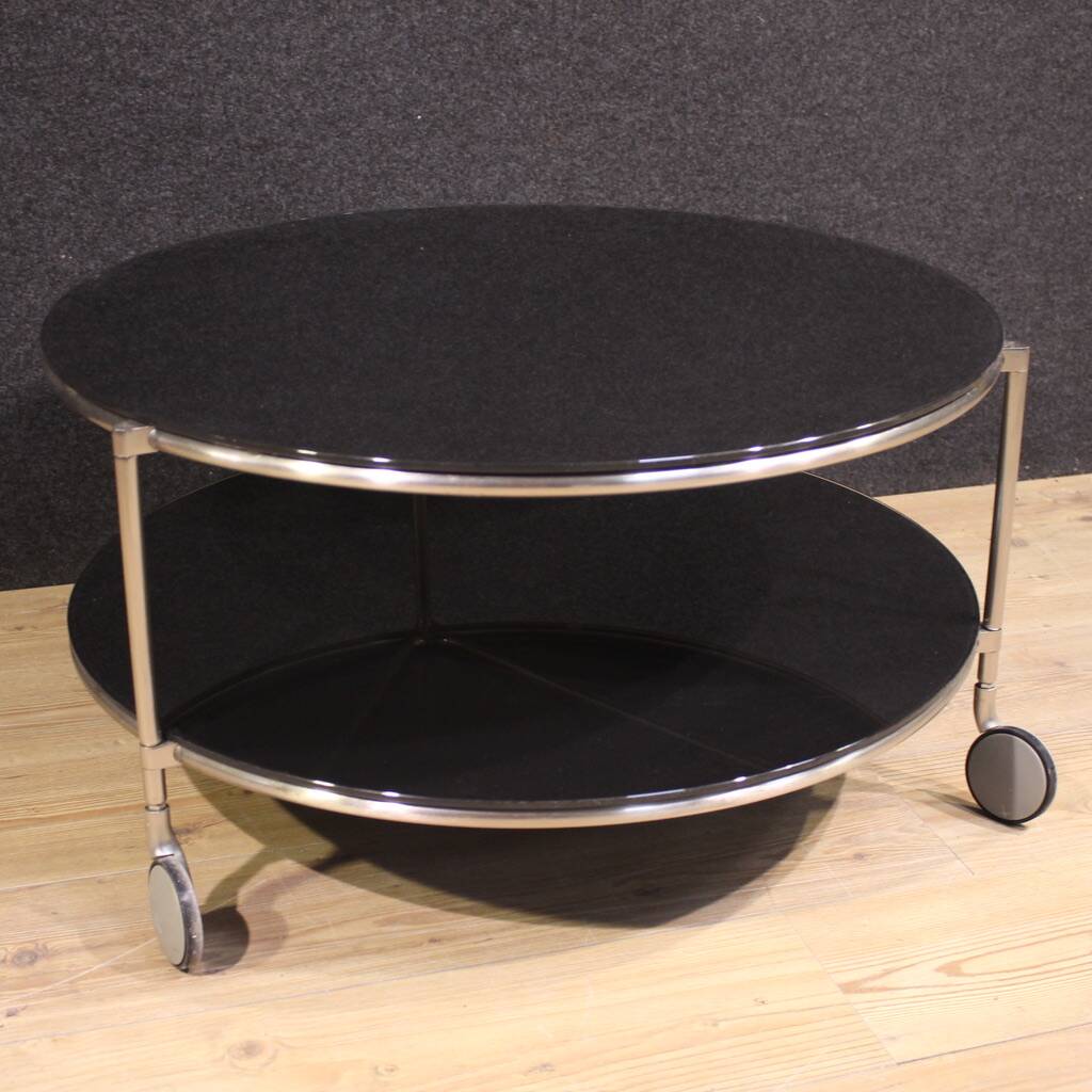 1980s coffee table on casters