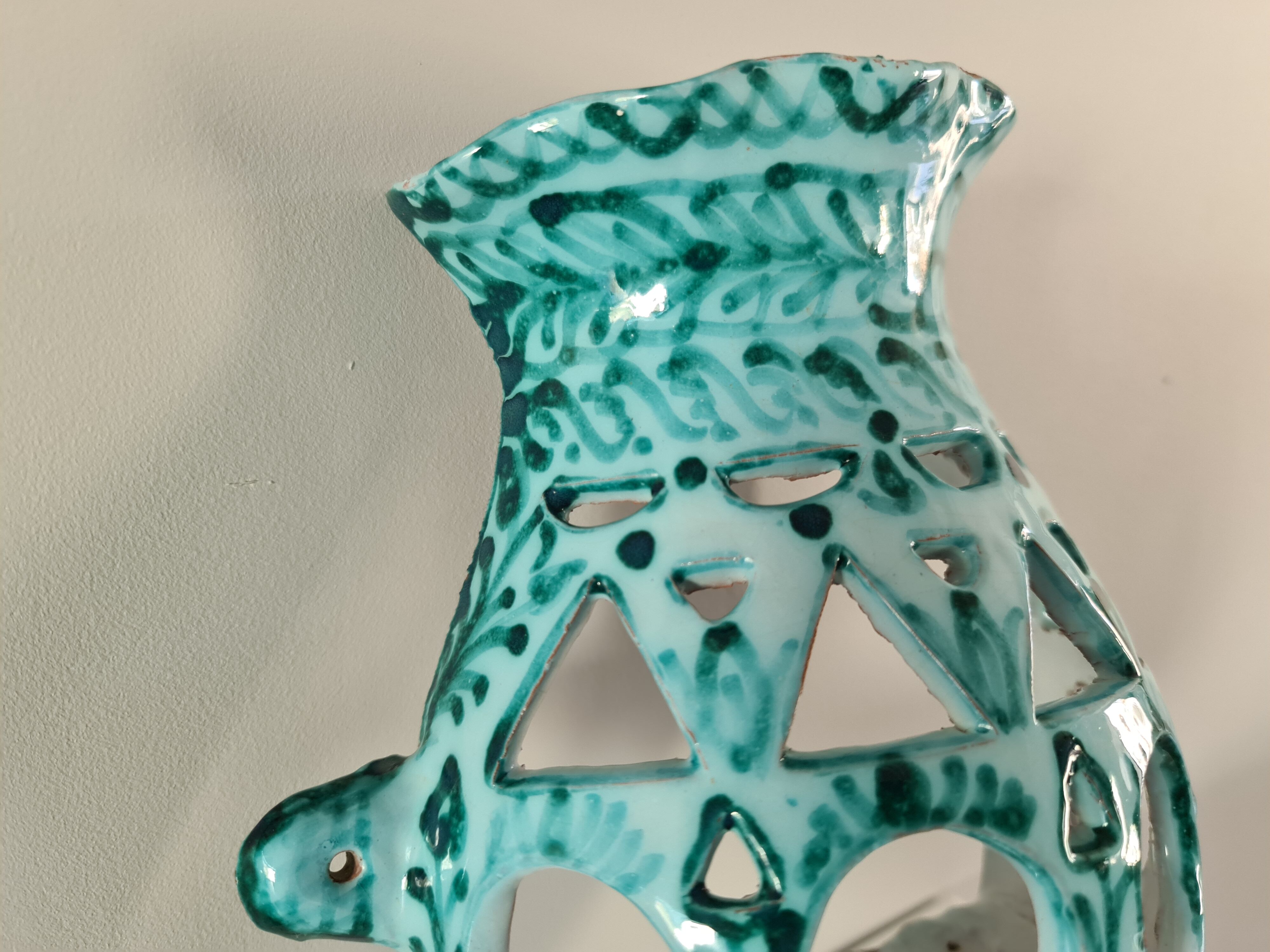 Ceramic wall lamp, 1970, handcrafted, mid-century, vintage