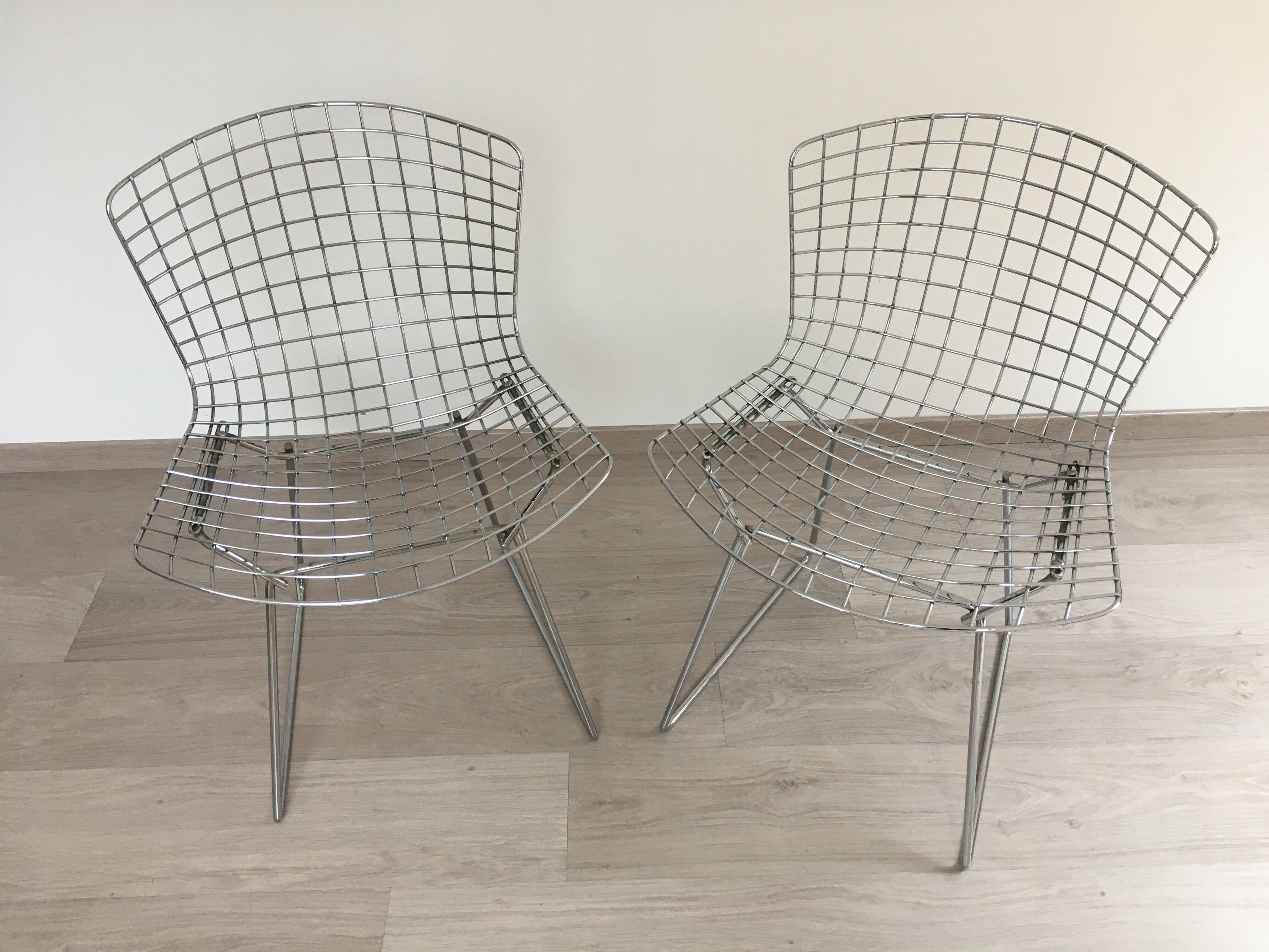 Set of chairs wire Harry Bertoia editions Knoll original 70s