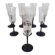 8 Octagonal Pied Noir Champagne Flutes