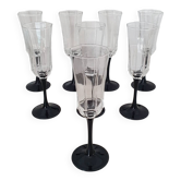 8 Octagonal Pied Noir Champagne Flutes