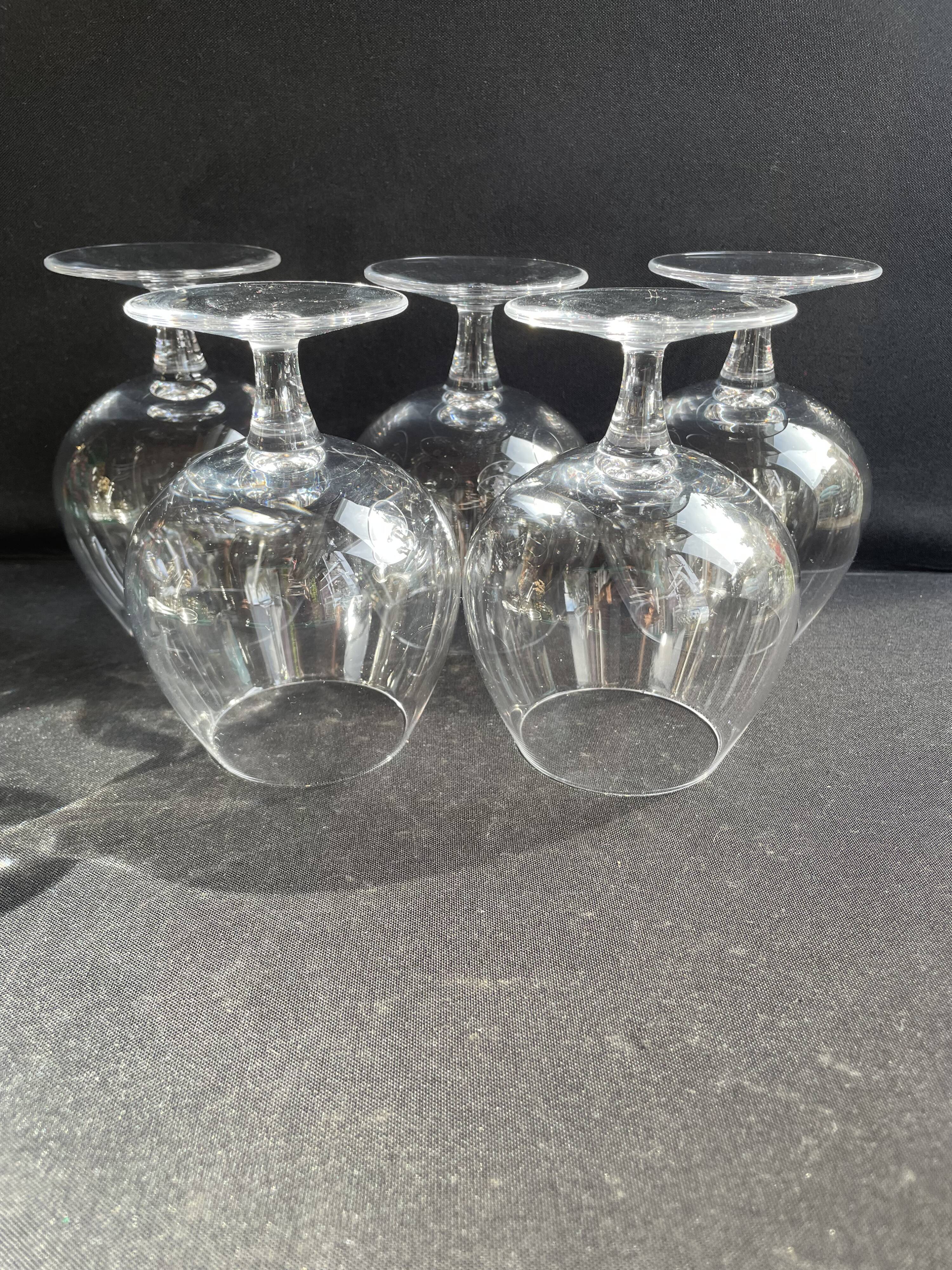5 Large Sèvres cognac glasses