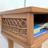 Table de chevet en rotin