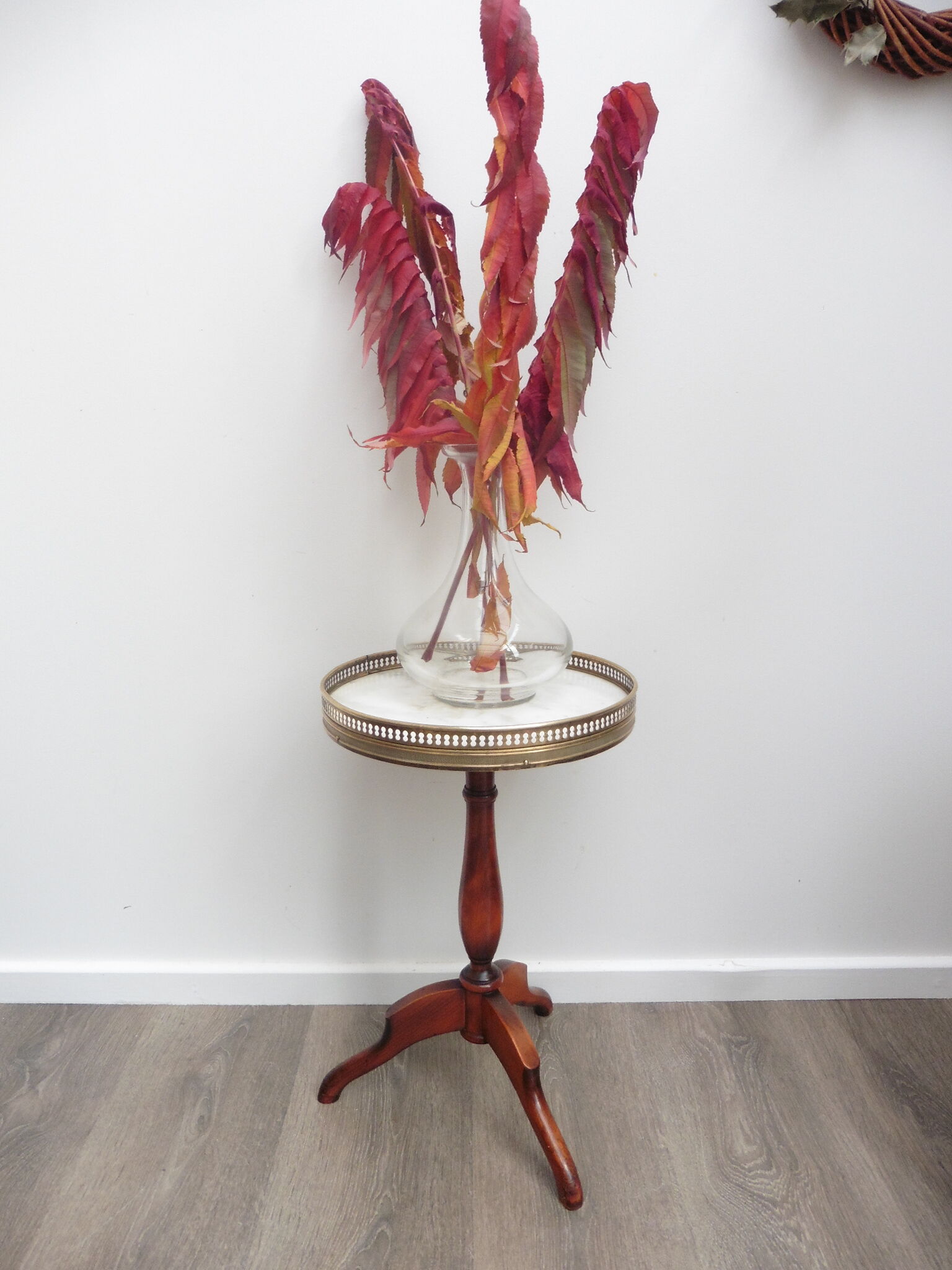 White marble tripod stand