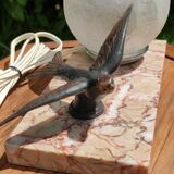 Art deco lamp, globe and marble