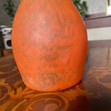 Large Daum Nancy soliflore - orange marbled blown glass - H=41cm