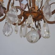 Lustre pampilles doré époque fin XIXème 6 feux