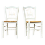 Vintage white straw chairs