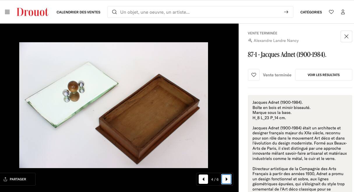 Boite moderniste Jacques Adnet