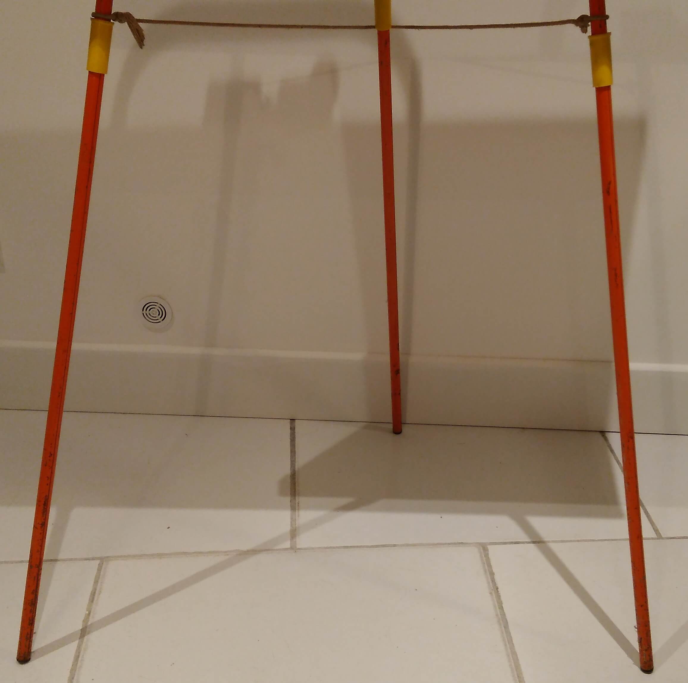 Vintage metal tripod schoolboy table