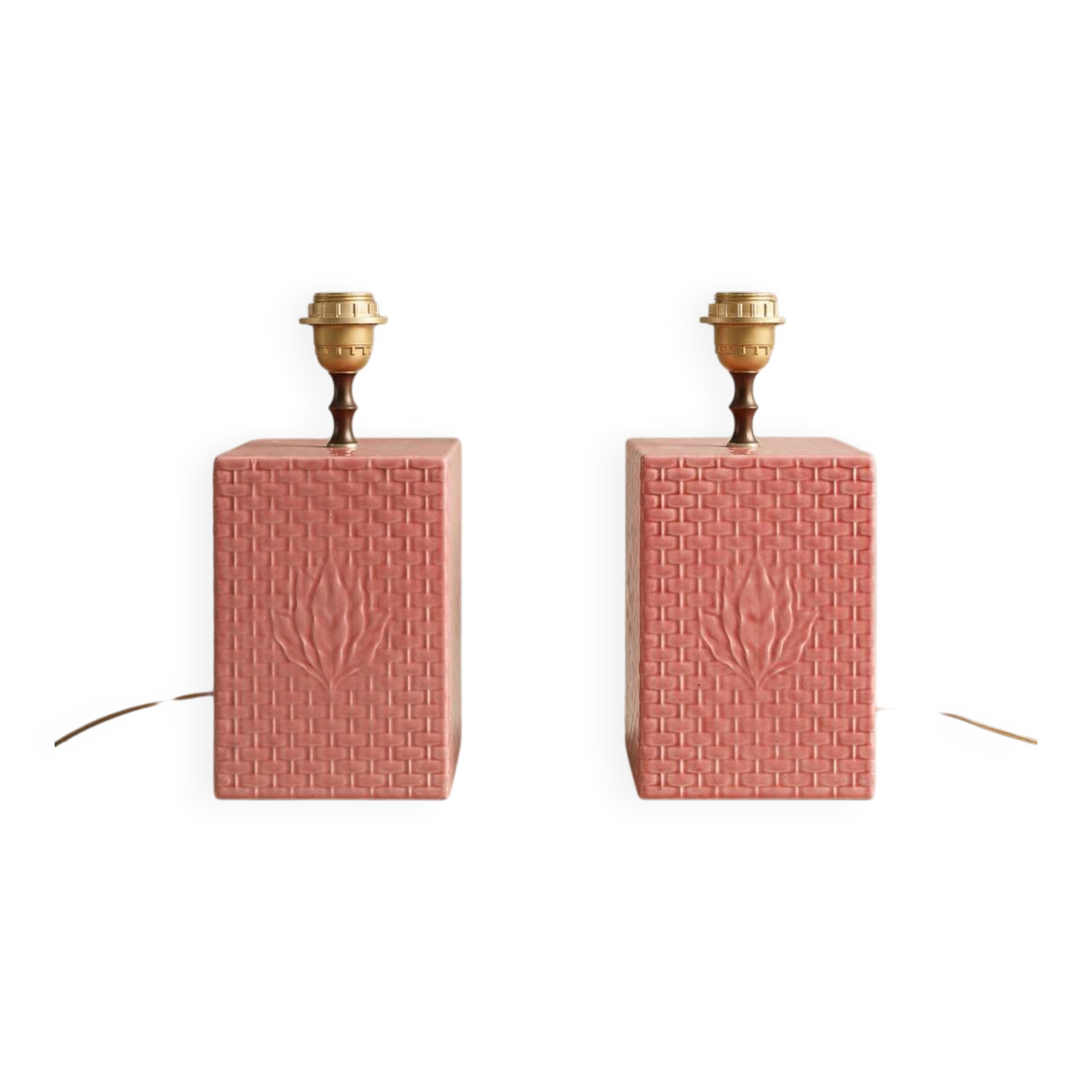 Pink Italian table lamps, 1970s.