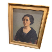 Oil on canvas signed Giraudeau 1930 portrait of a woman.