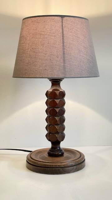 Lampe bois façon Charles Dudouyt