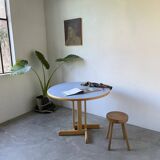 80s round beech table