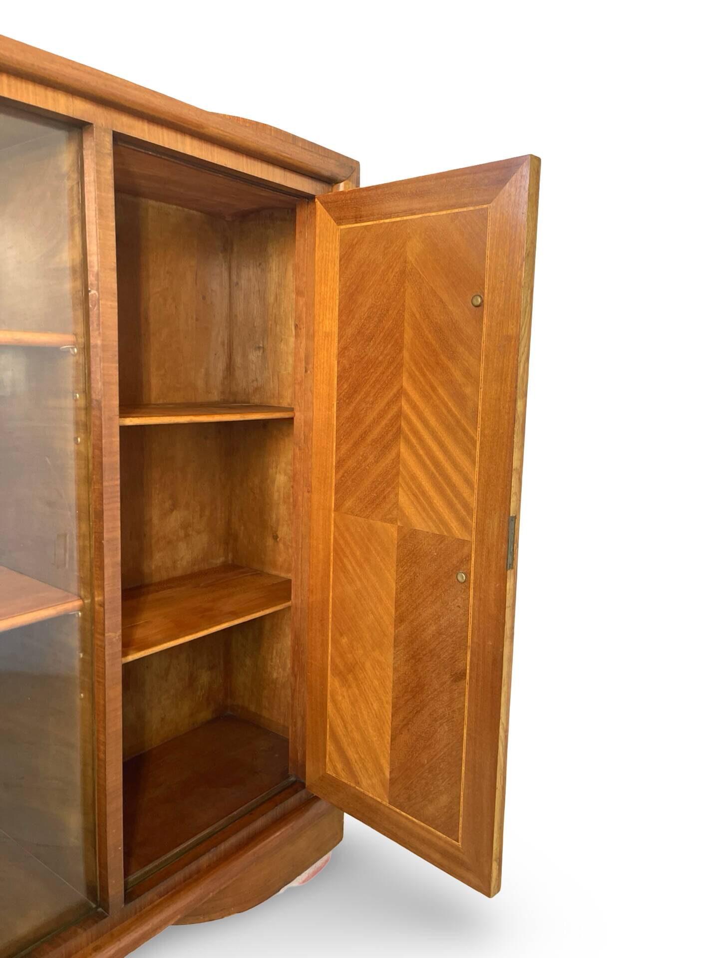 Striking Art Deco birch wood sideboard