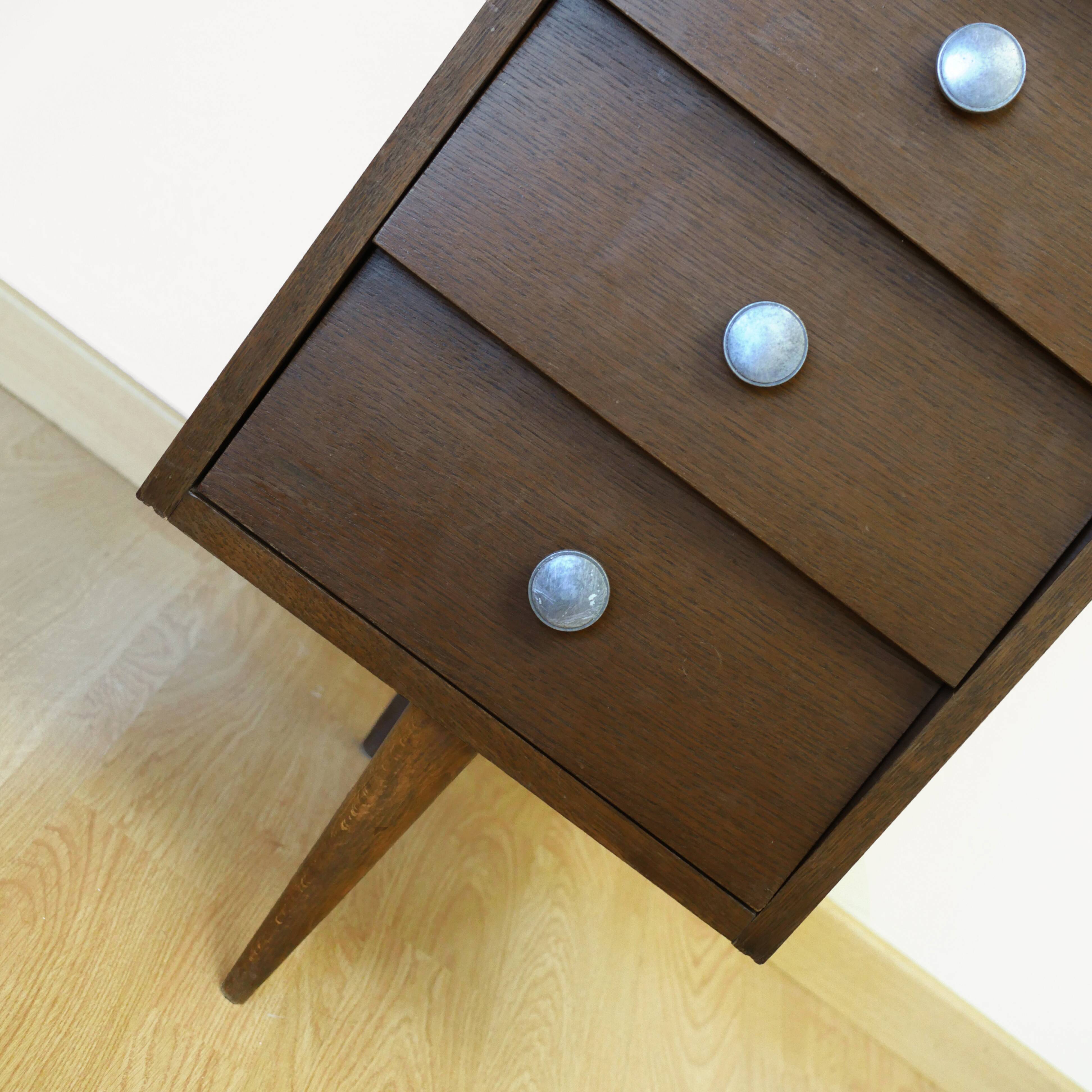 70s wooden desk with green tray